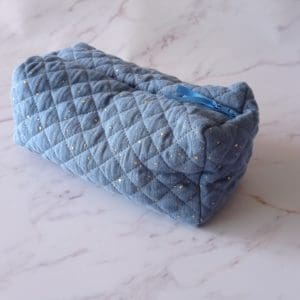 Trousse doublée bleu jean