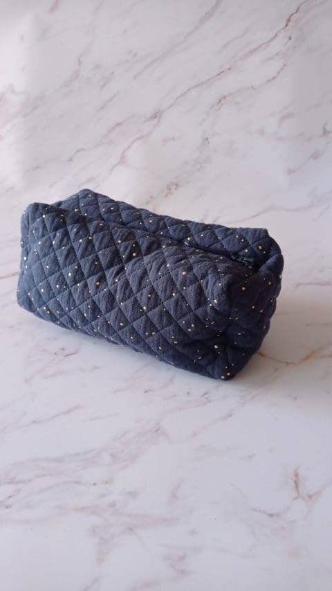 Trousse doublée bleu marine