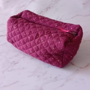 Trousse doublée grenat
