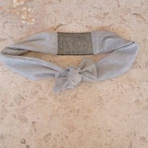 Bandeau noeud gris argente M
