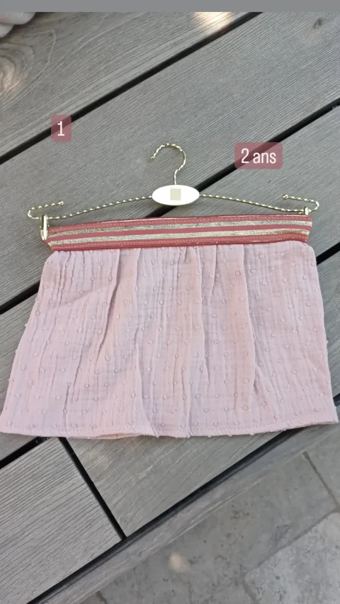 Jupe rose plumetis - 2 ans