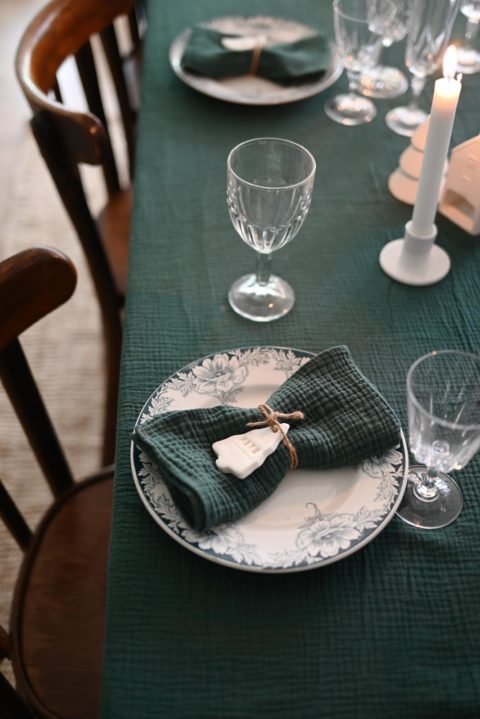 Serviette de table - vert sapin – Image 2