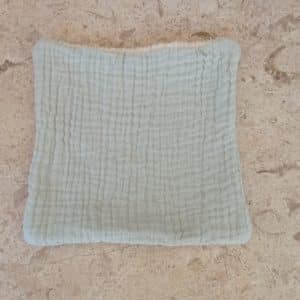 Serviette visage doublée "S" - mint