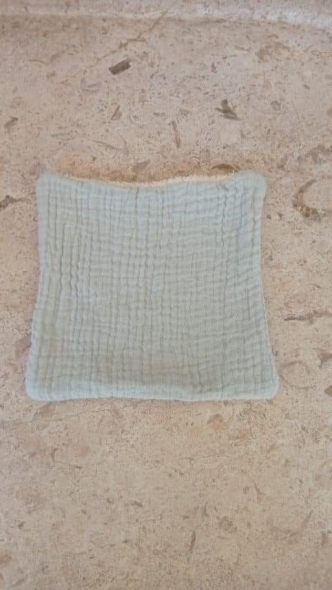 Serviette visage doublée "S" - mint