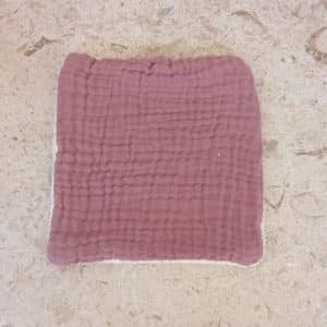 Serviette visage doublée "S" - parme