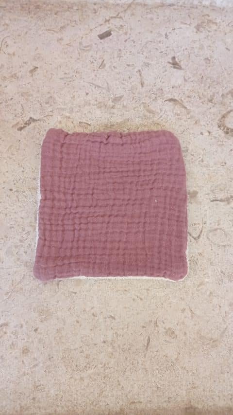 Serviette visage doublée "S" - parme