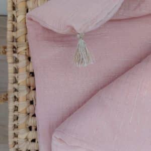 Edredon "S" ROSE lisérés argentés